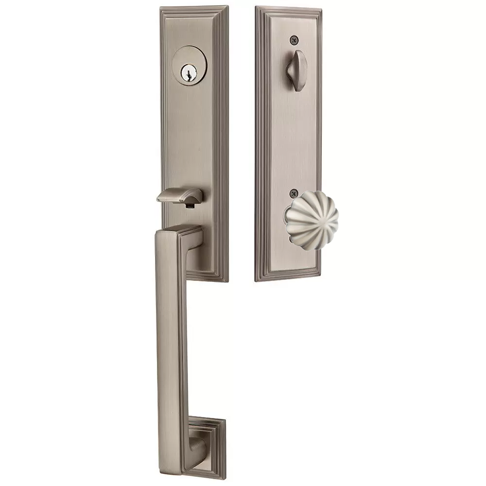 Emtek Wilshire Tubular Entryset Monolithic with Melon Knob