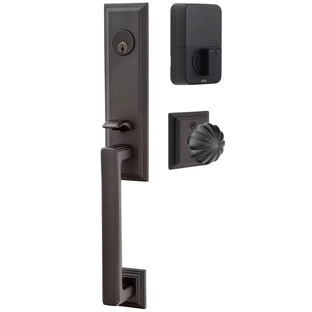 Emtek Wilshire Tubular Entryset Monolithic with Melon Knob