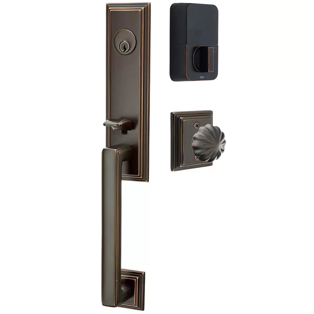 Emtek Wilshire Tubular Entryset Monolithic with Melon Knob