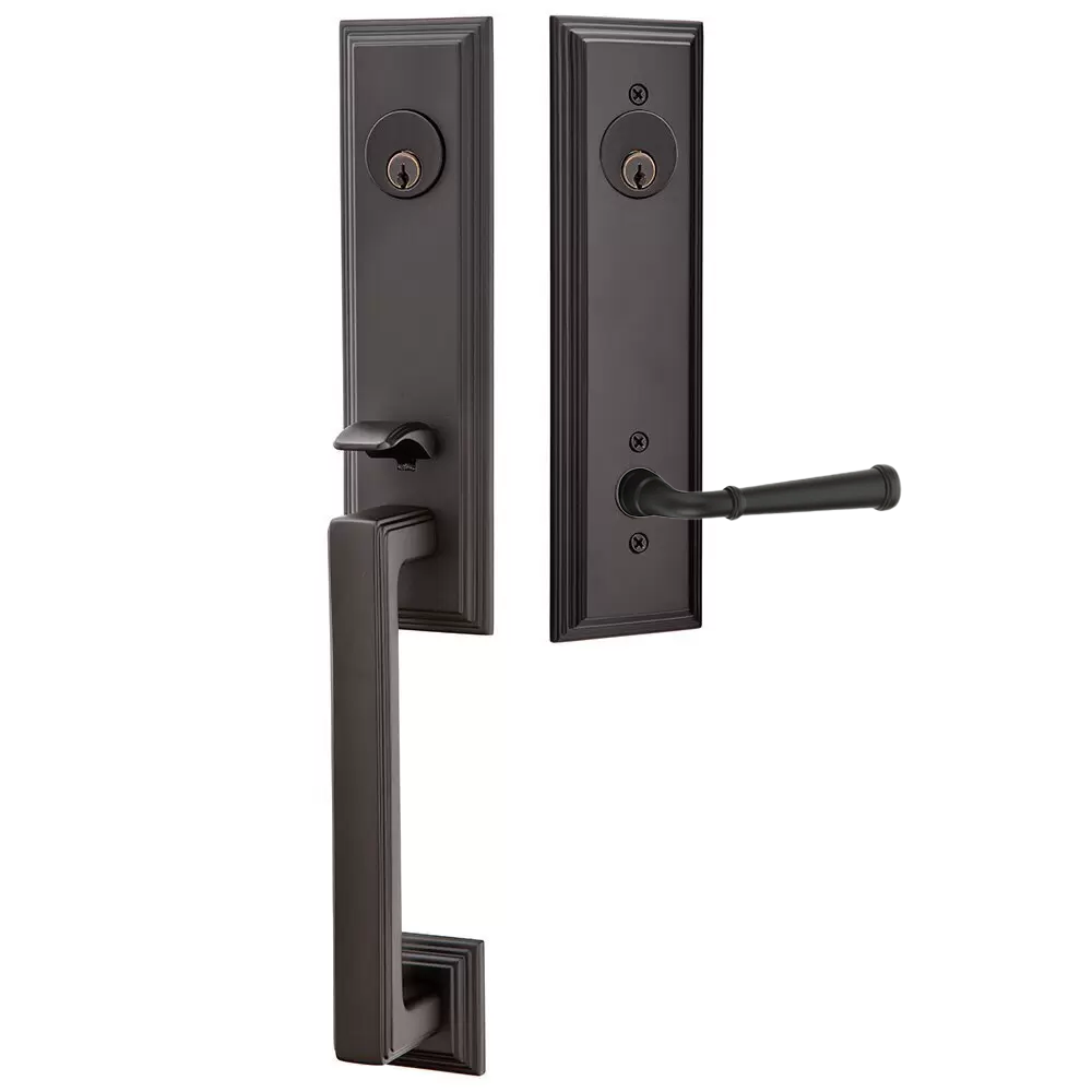 Emtek Wilshire Tubular Entryset Monolithic with Merrimack Lever