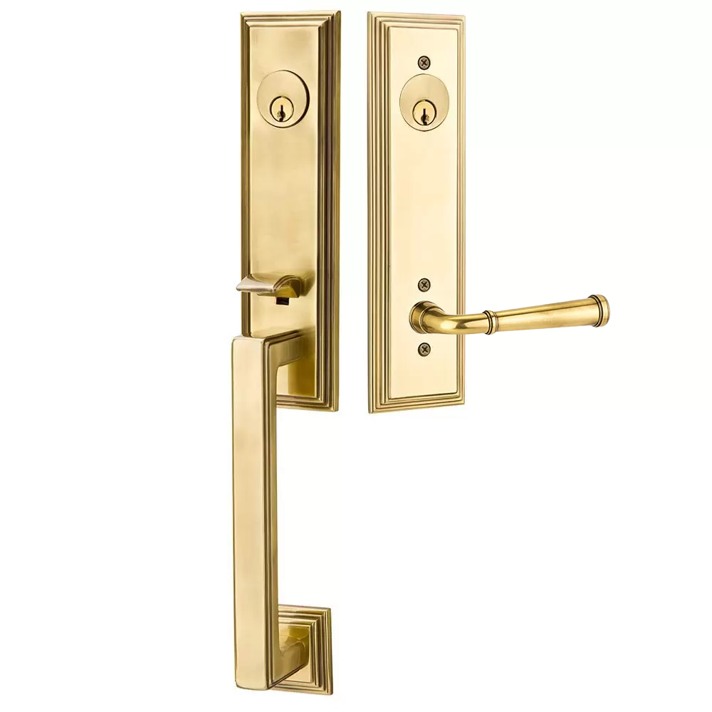 Emtek Wilshire Tubular Entryset Monolithic with Merrimack Lever