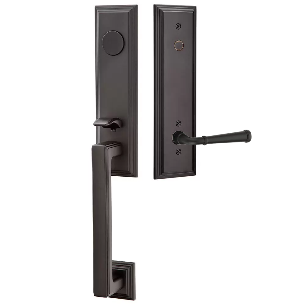 Emtek Wilshire Tubular Entryset Monolithic with Merrimack Lever
