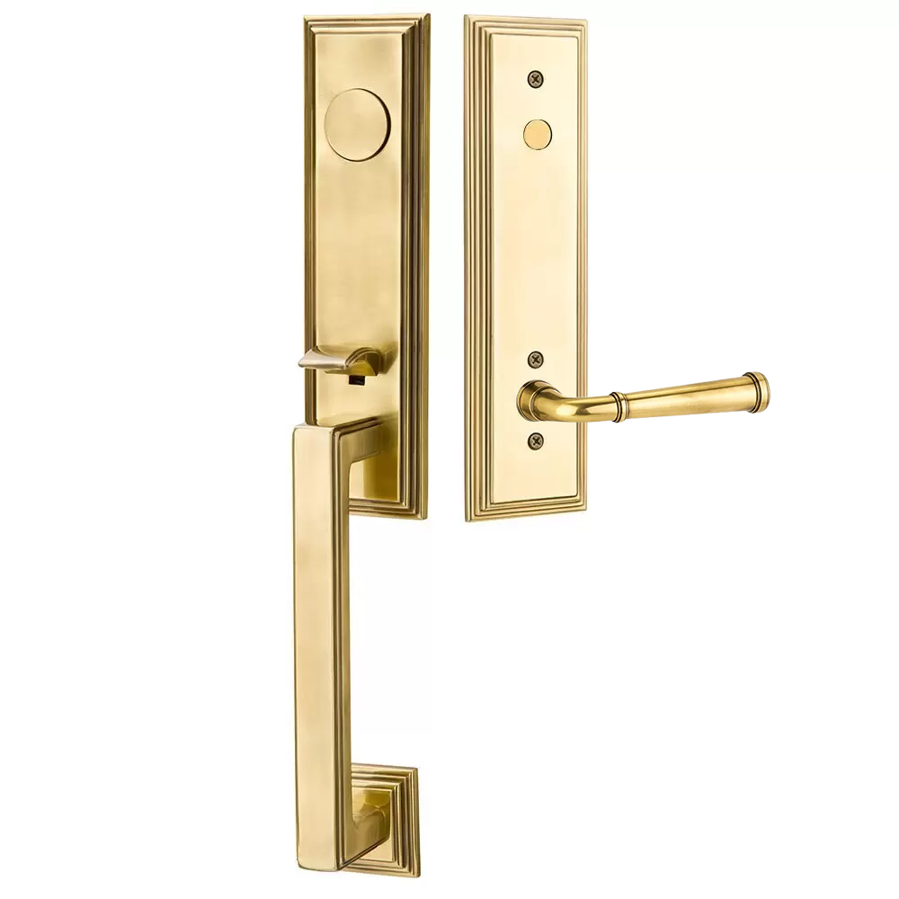 Emtek Wilshire Tubular Entryset Monolithic with Merrimack Lever