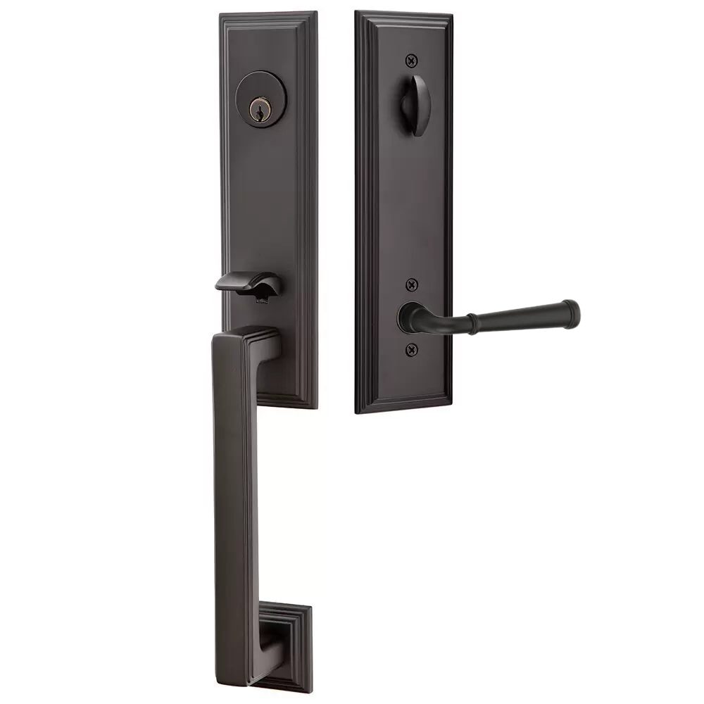 Emtek Wilshire Tubular Entryset Monolithic with Merrimack Lever