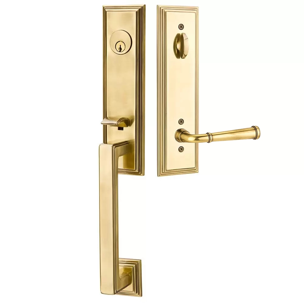 Emtek Wilshire Tubular Entryset Monolithic with Merrimack Lever