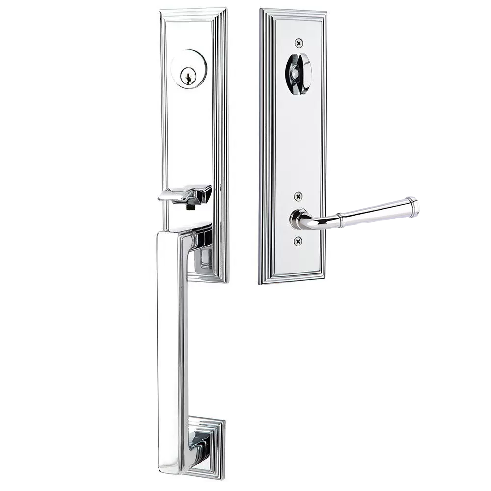 Emtek Wilshire Tubular Entryset Monolithic with Merrimack Lever