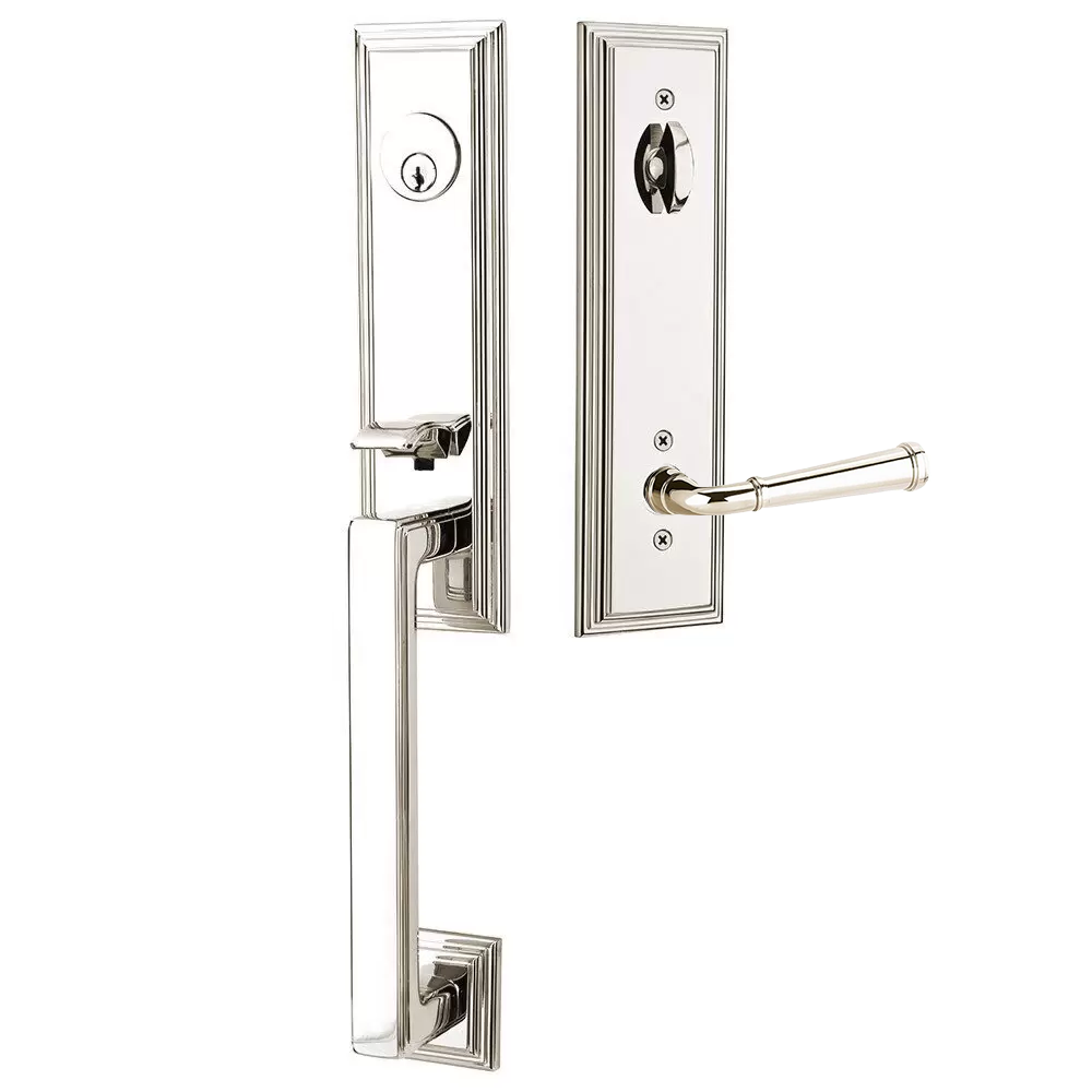 Emtek Wilshire Tubular Entryset Monolithic with Merrimack Lever