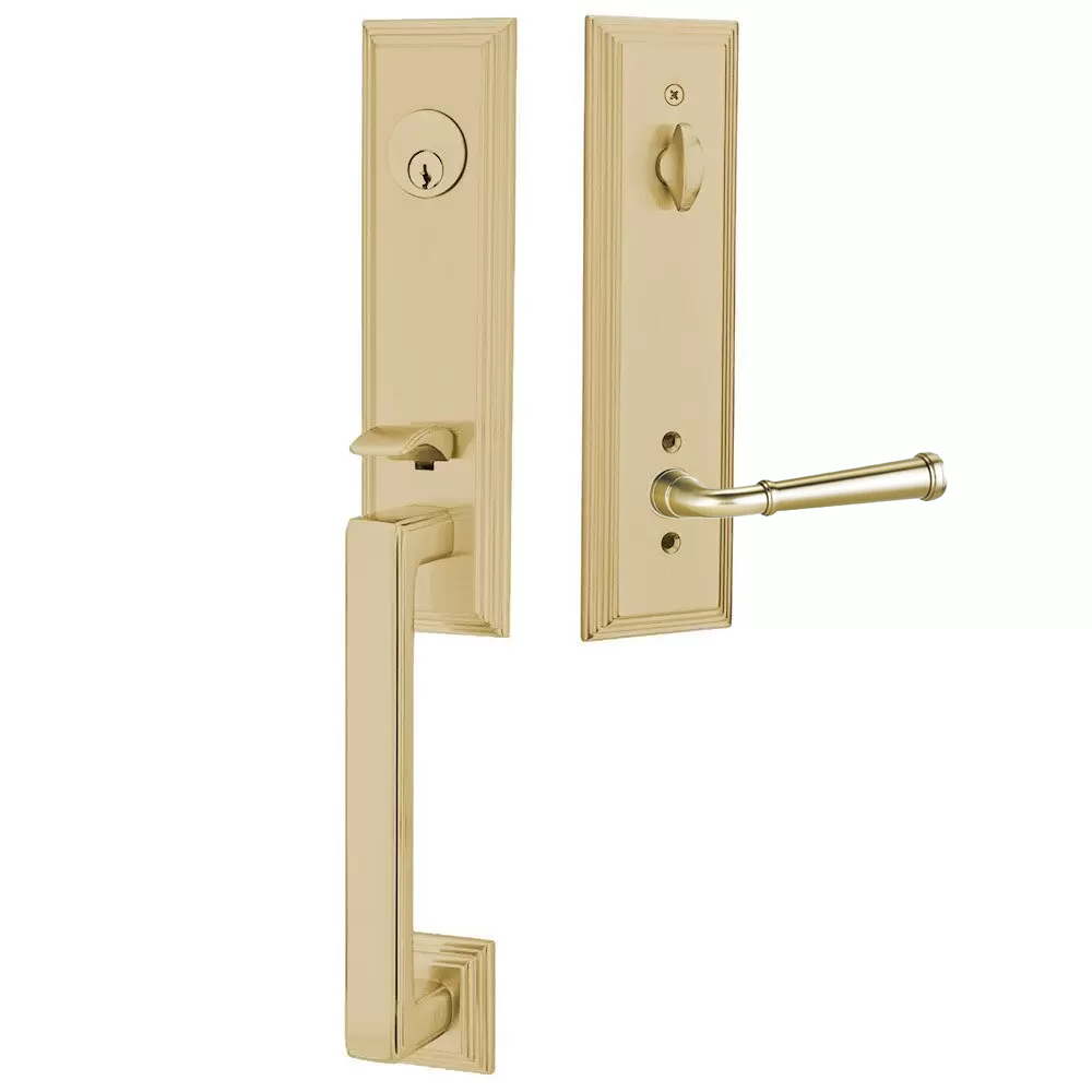 Emtek Wilshire Tubular Entryset Monolithic with Merrimack Lever