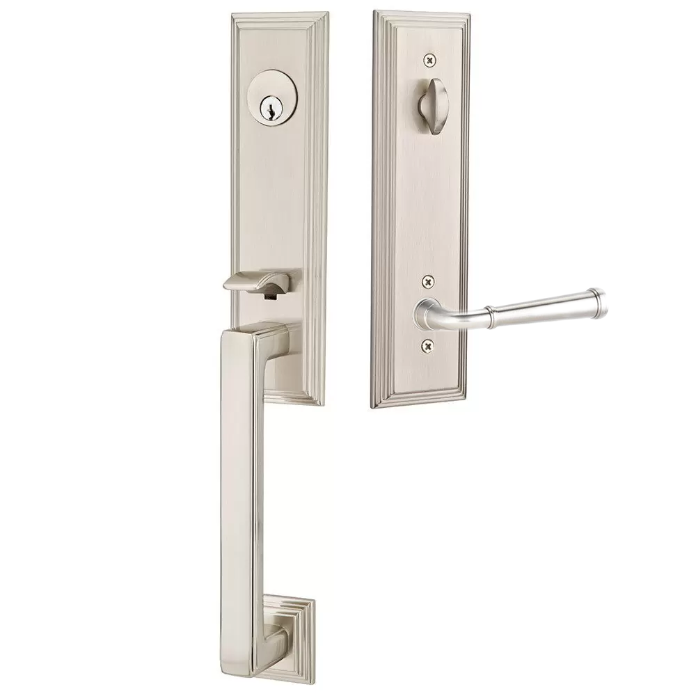 Emtek Wilshire Tubular Entryset Monolithic with Merrimack Lever