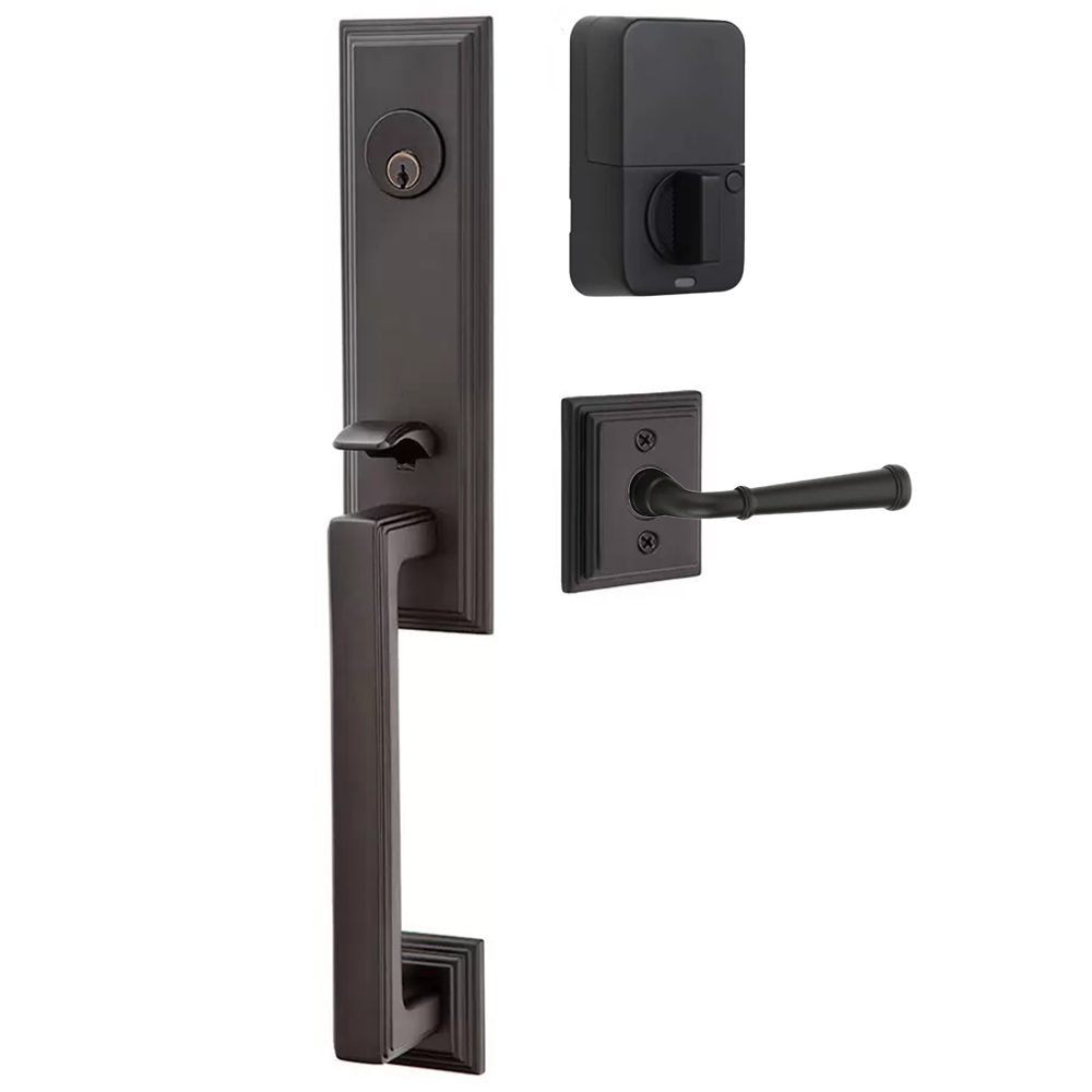 Emtek Wilshire Tubular Entryset Monolithic with Merrimack Lever