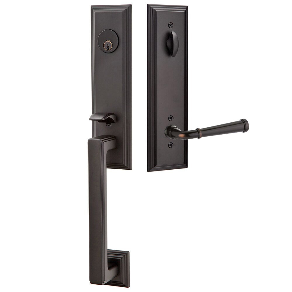 Emtek Wilshire Tubular Entryset Monolithic with Merrimack Lever