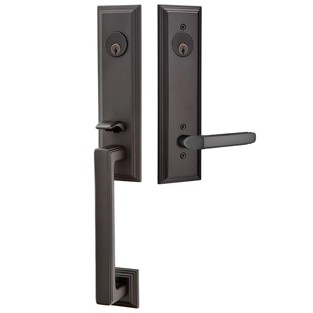 Emtek Wilshire Tubular Entryset Monolithic with Milano Lever