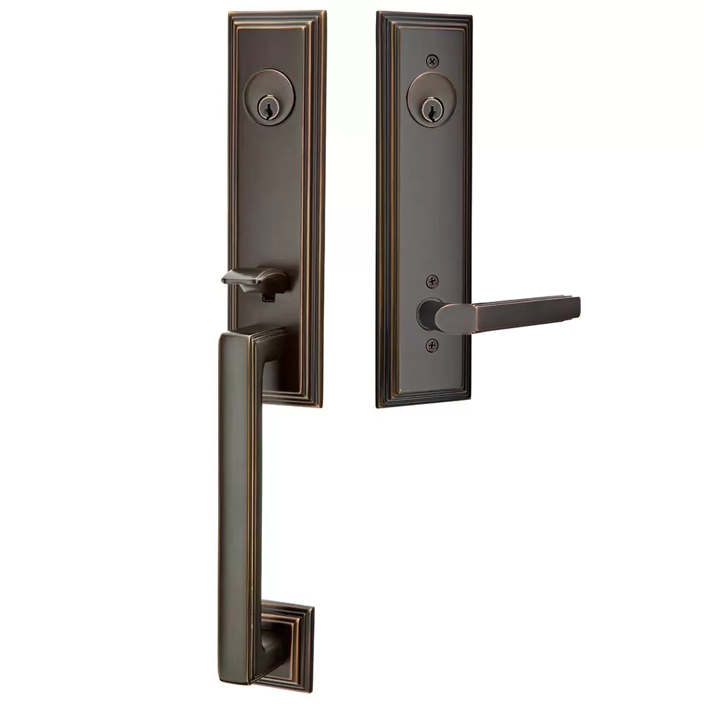 Emtek Wilshire Tubular Entryset Monolithic with Milano Lever