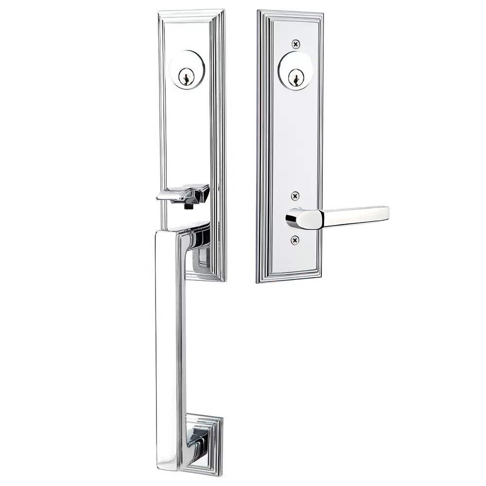 Emtek Wilshire Tubular Entryset Monolithic with Milano Lever