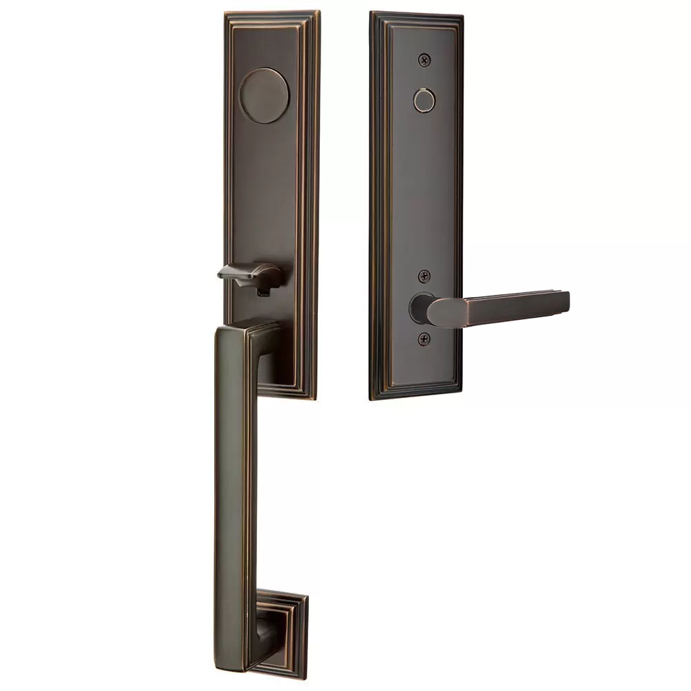 Emtek Wilshire Tubular Entryset Monolithic with Milano Lever