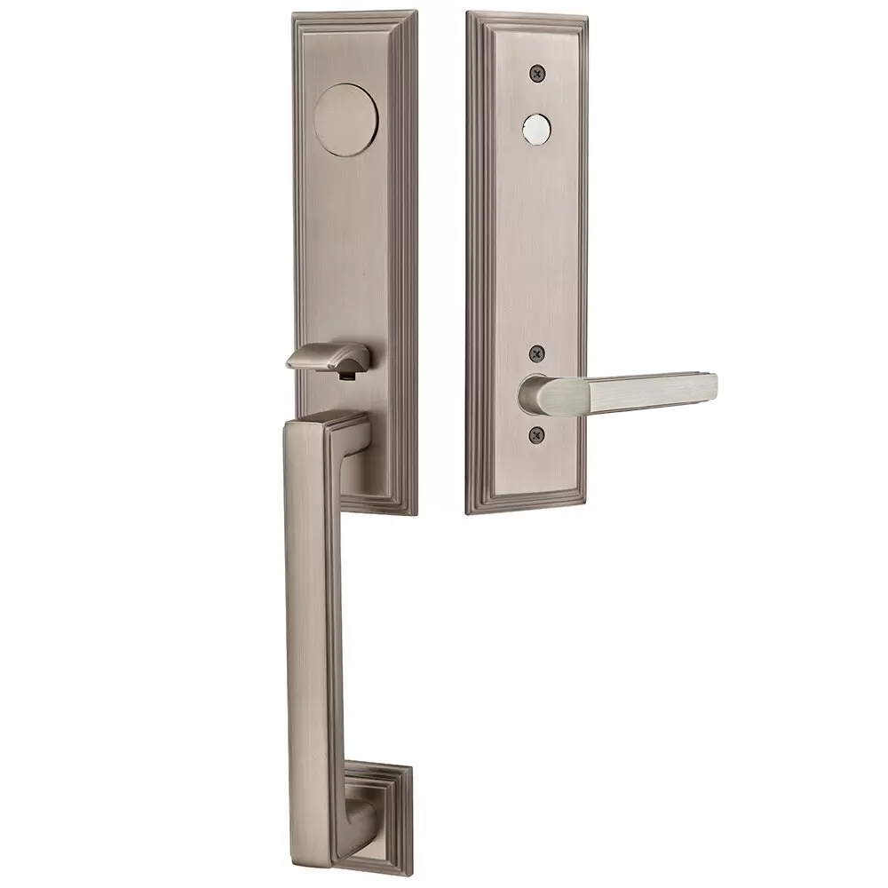Emtek Wilshire Tubular Entryset Monolithic with Milano Lever