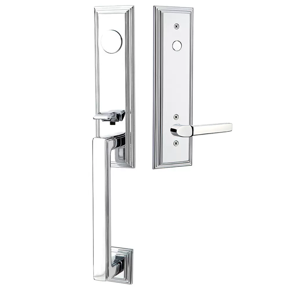 Emtek Wilshire Tubular Entryset Monolithic with Milano Lever