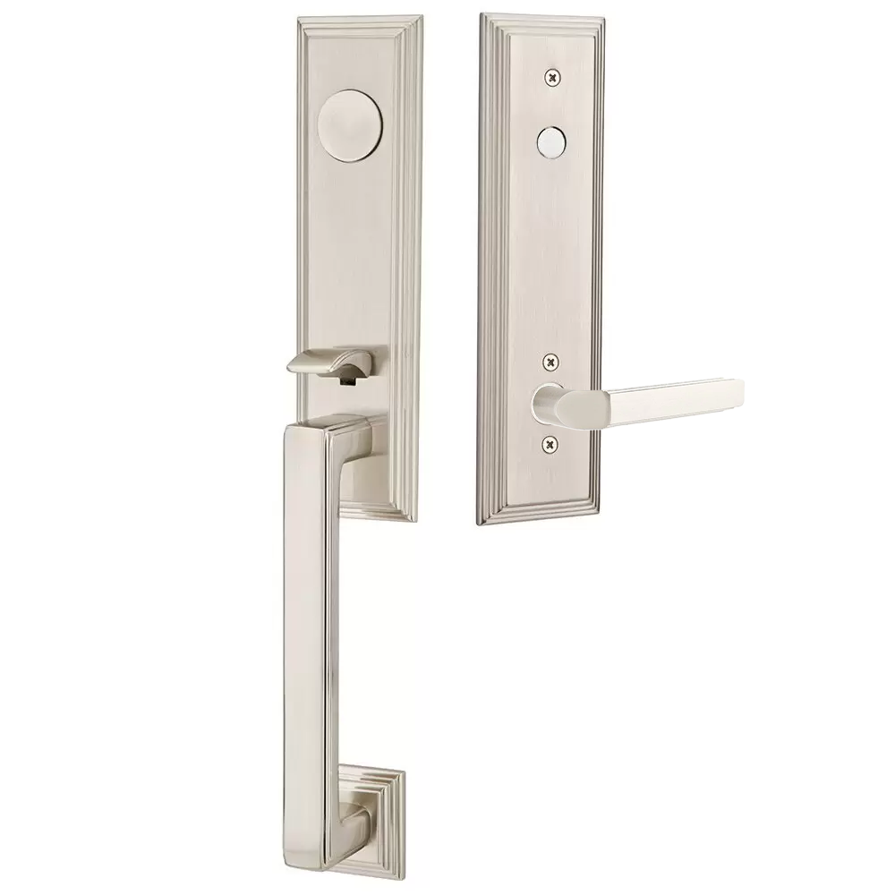 Emtek Wilshire Tubular Entryset Monolithic with Milano Lever