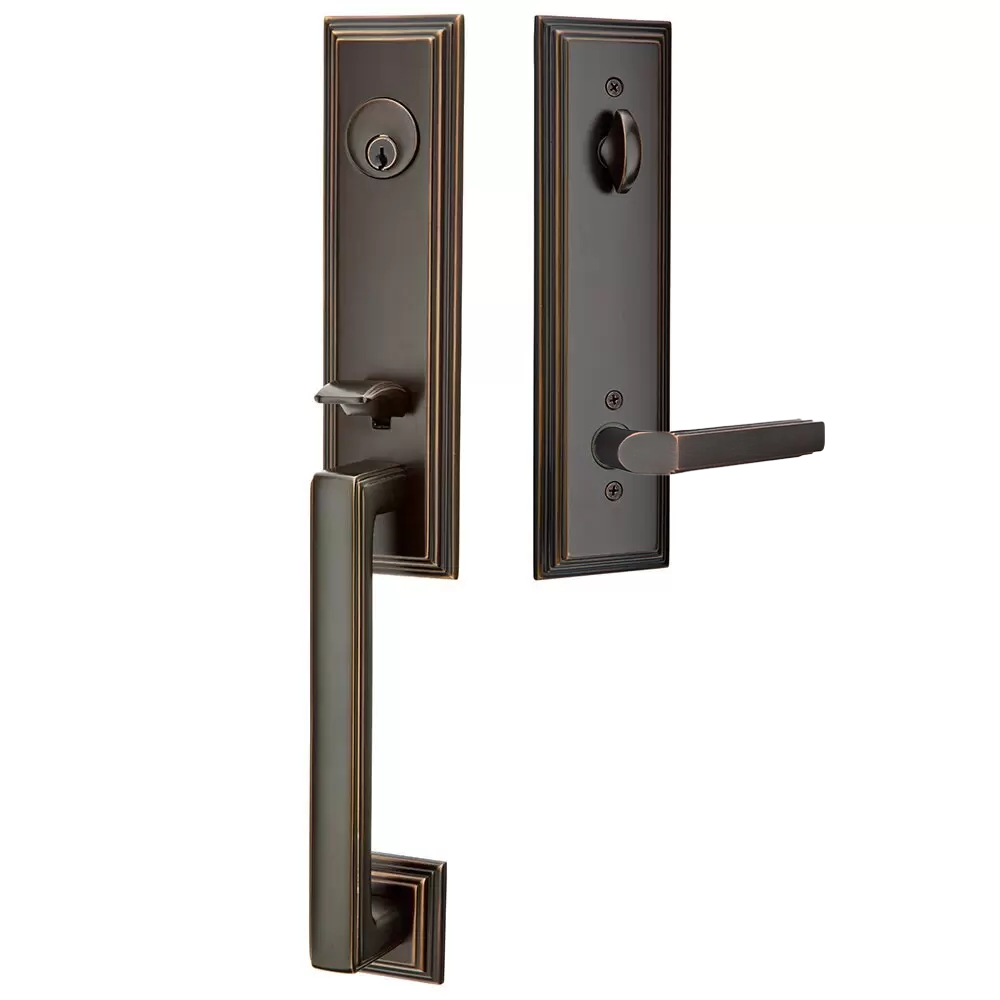 Emtek Wilshire Tubular Entryset Monolithic with Milano Lever