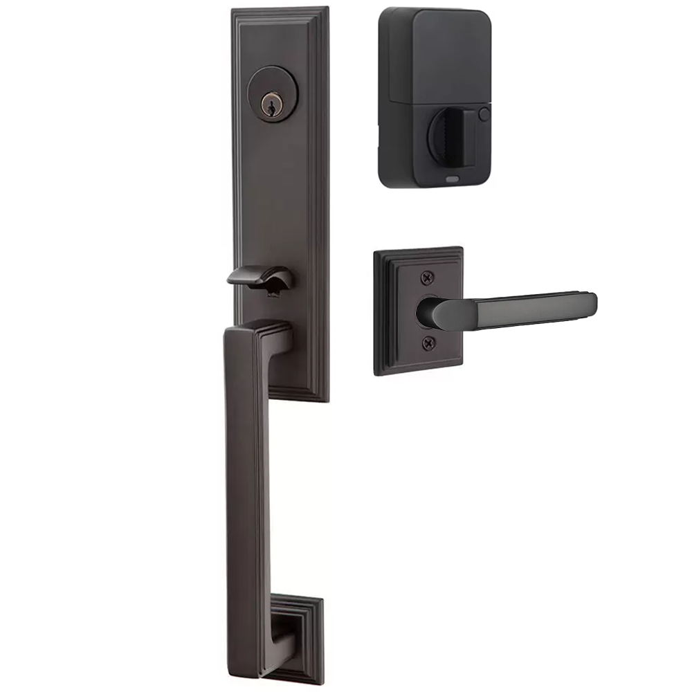 Emtek Wilshire Tubular Entryset Monolithic with Milano Lever