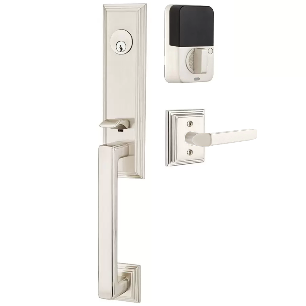 Emtek Wilshire Tubular Entryset Monolithic with Milano Lever