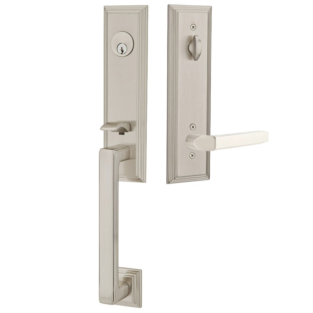 Emtek Wilshire Tubular Entryset Monolithic with Milano Lever