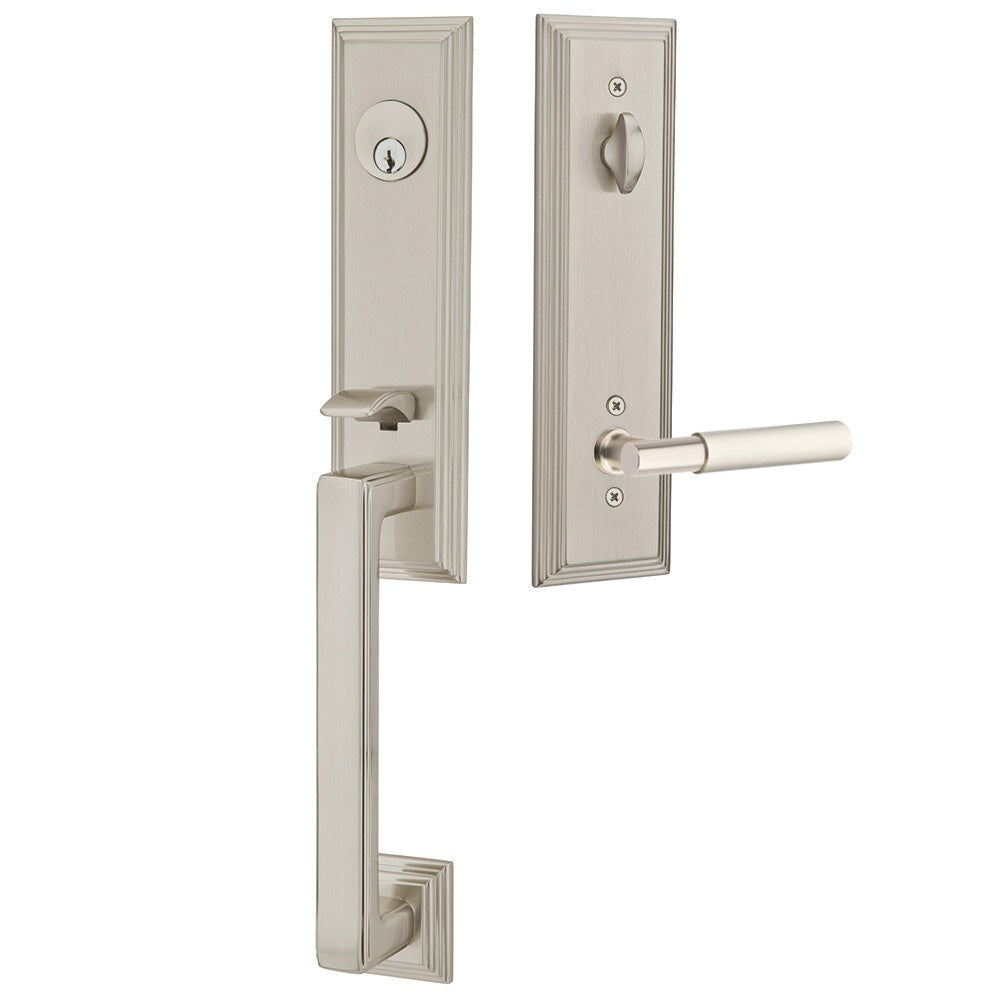 Emtek Wilshire Tubular Entryset Monolithic with Myles Lever