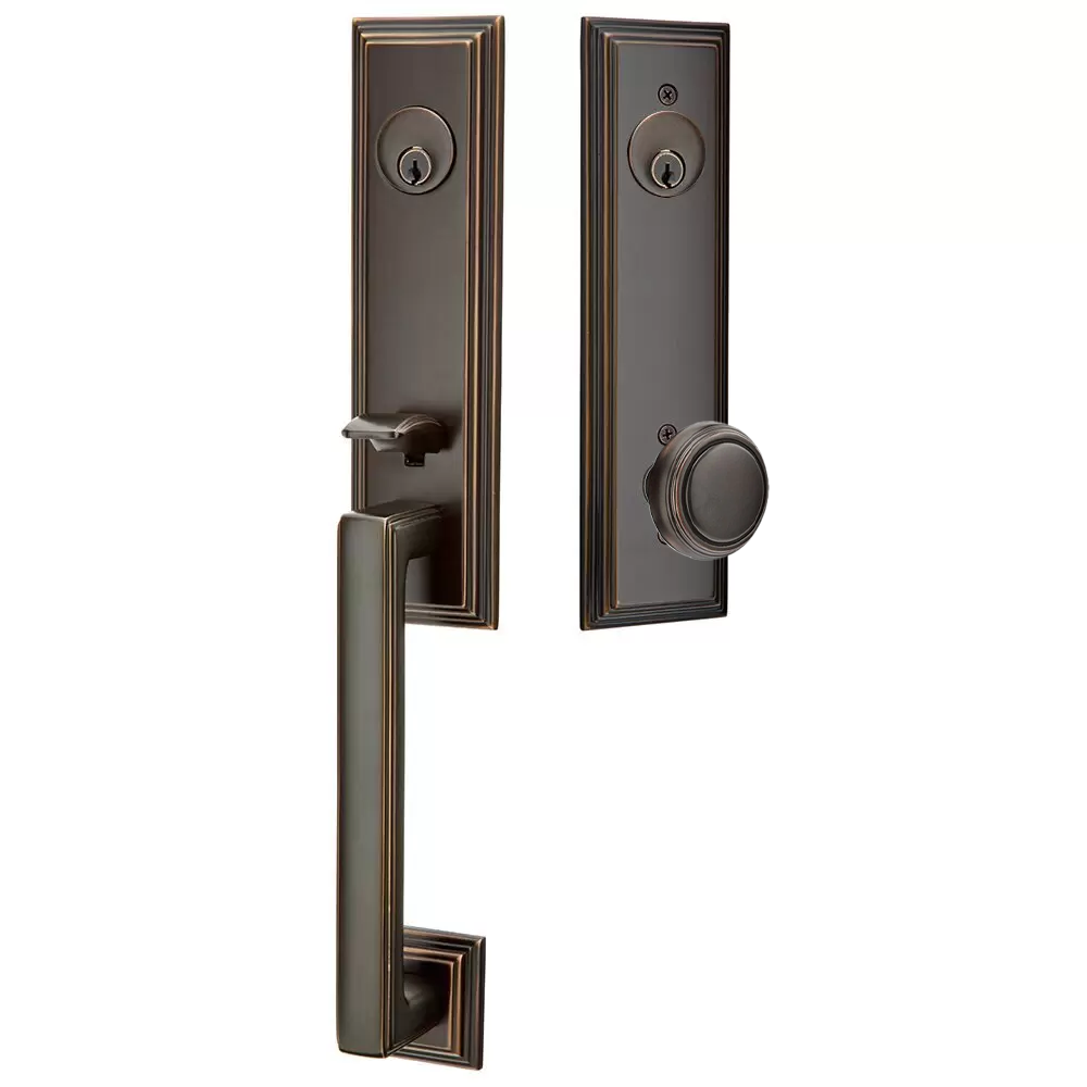 Emtek Wilshire Tubular Entryset Monolithic with Norwich Knob