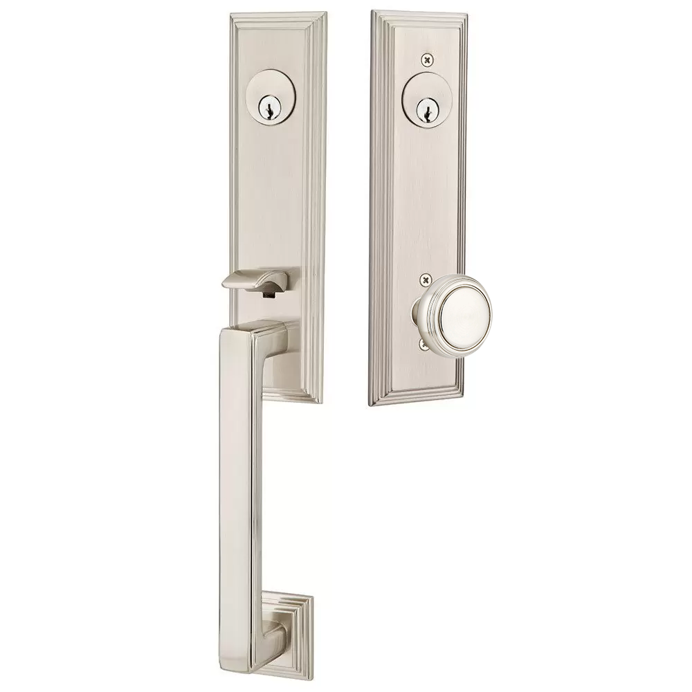 Emtek Wilshire Tubular Entryset Monolithic with Norwich Knob