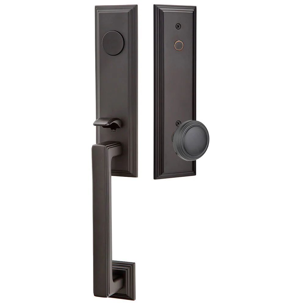 Emtek Wilshire Tubular Entryset Monolithic with Norwich Knob