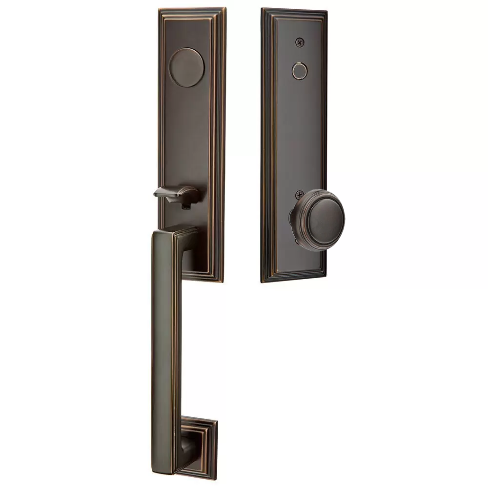Emtek Wilshire Tubular Entryset Monolithic with Norwich Knob