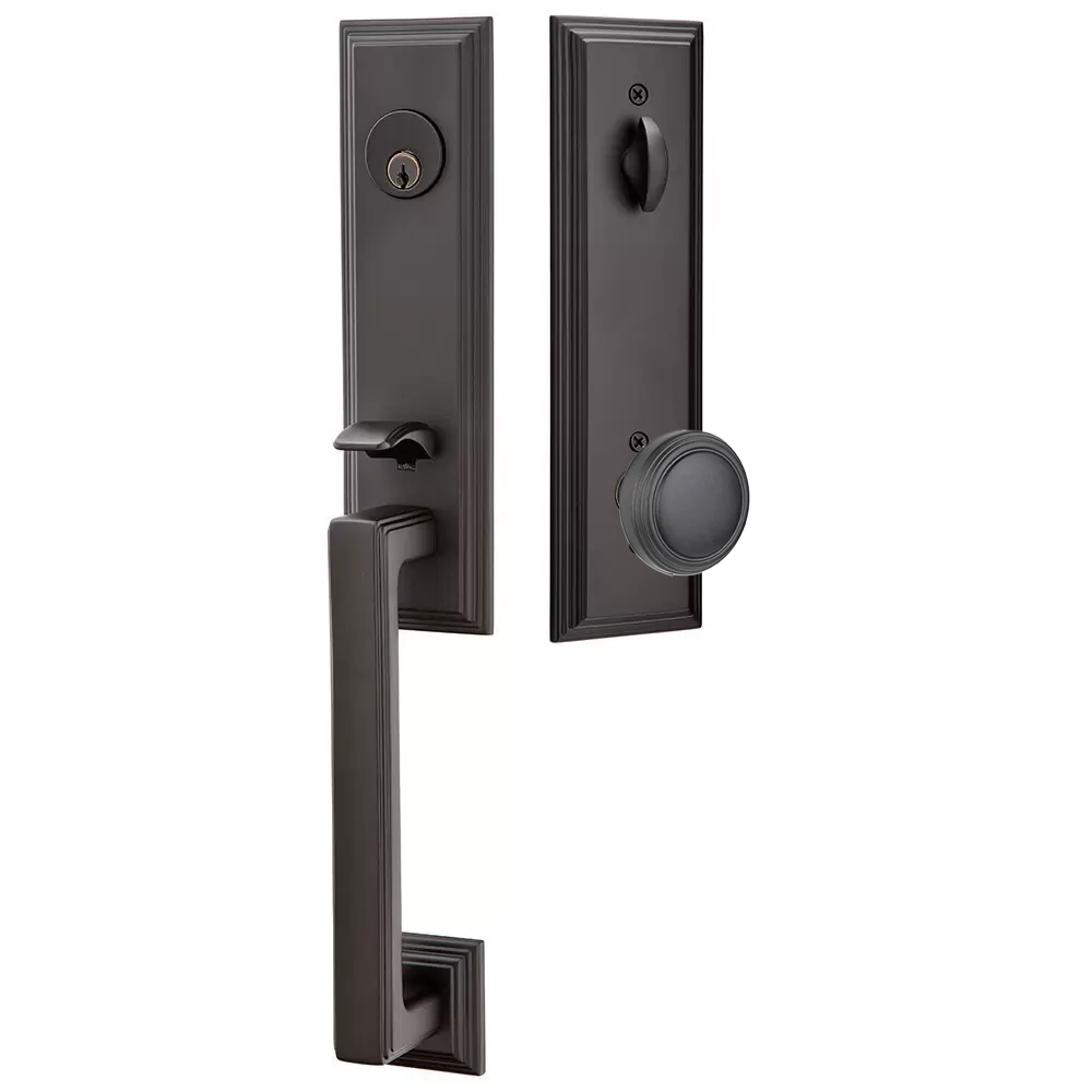 Emtek Wilshire Tubular Entryset Monolithic with Norwich Knob