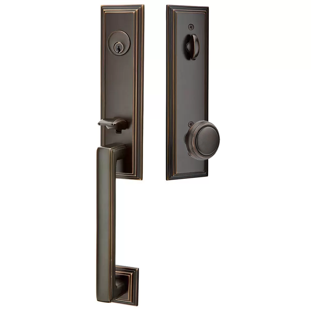 Emtek Wilshire Tubular Entryset Monolithic with Norwich Knob