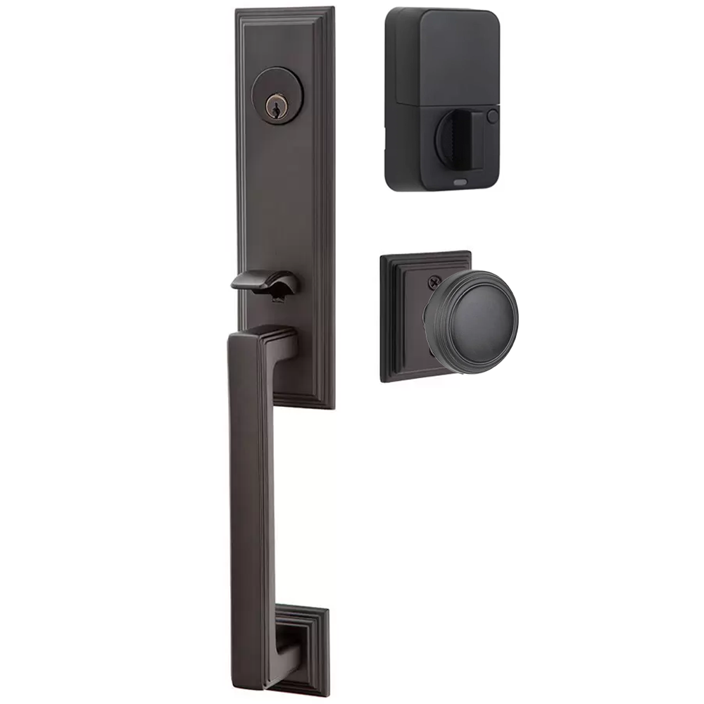 Emtek Wilshire Tubular Entryset Monolithic with Norwich Knob