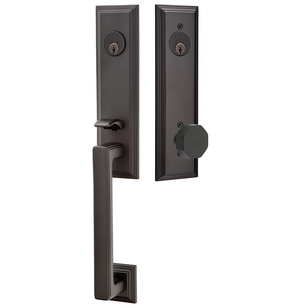 Emtek Wilshire Tubular Entryset Monolithic with Octagon Knob