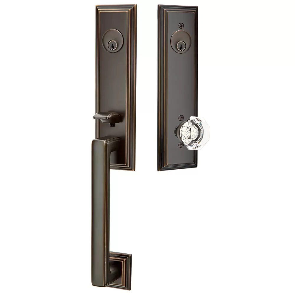 Emtek Wilshire Tubular Entryset Monolithic with Old Town Knob