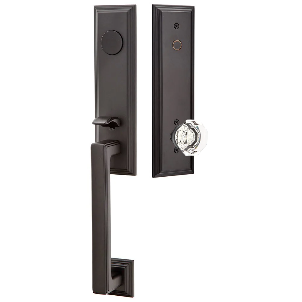 Emtek Wilshire Tubular Entryset Monolithic with Old Town Knob