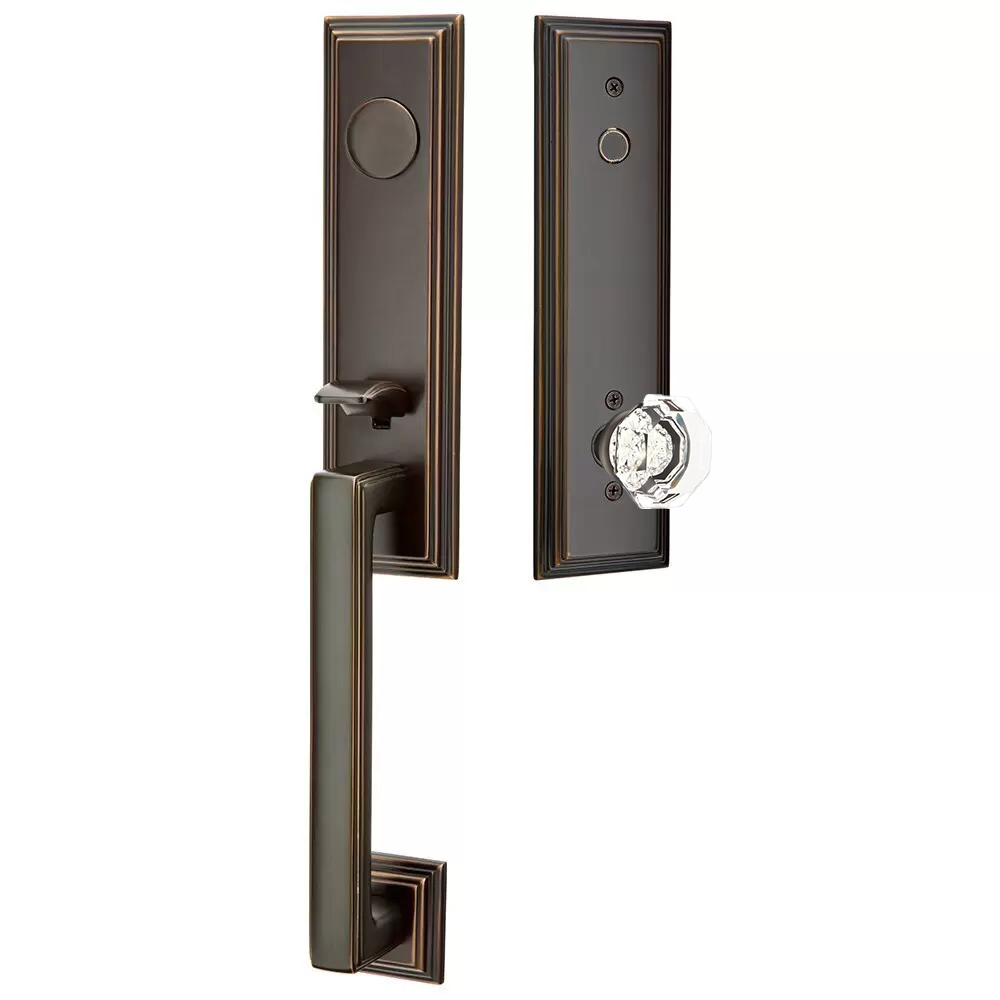 Emtek Wilshire Tubular Entryset Monolithic with Old Town Knob