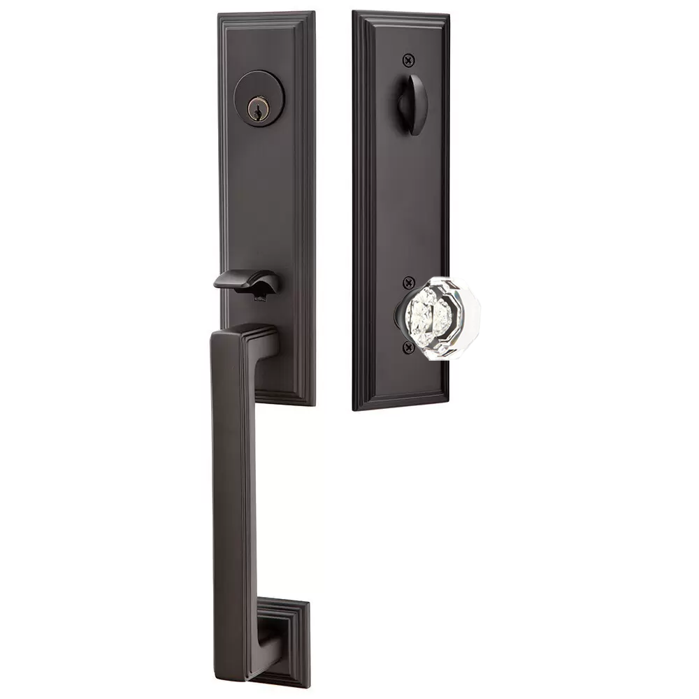 Emtek Wilshire Tubular Entryset Monolithic with Old Town Knob