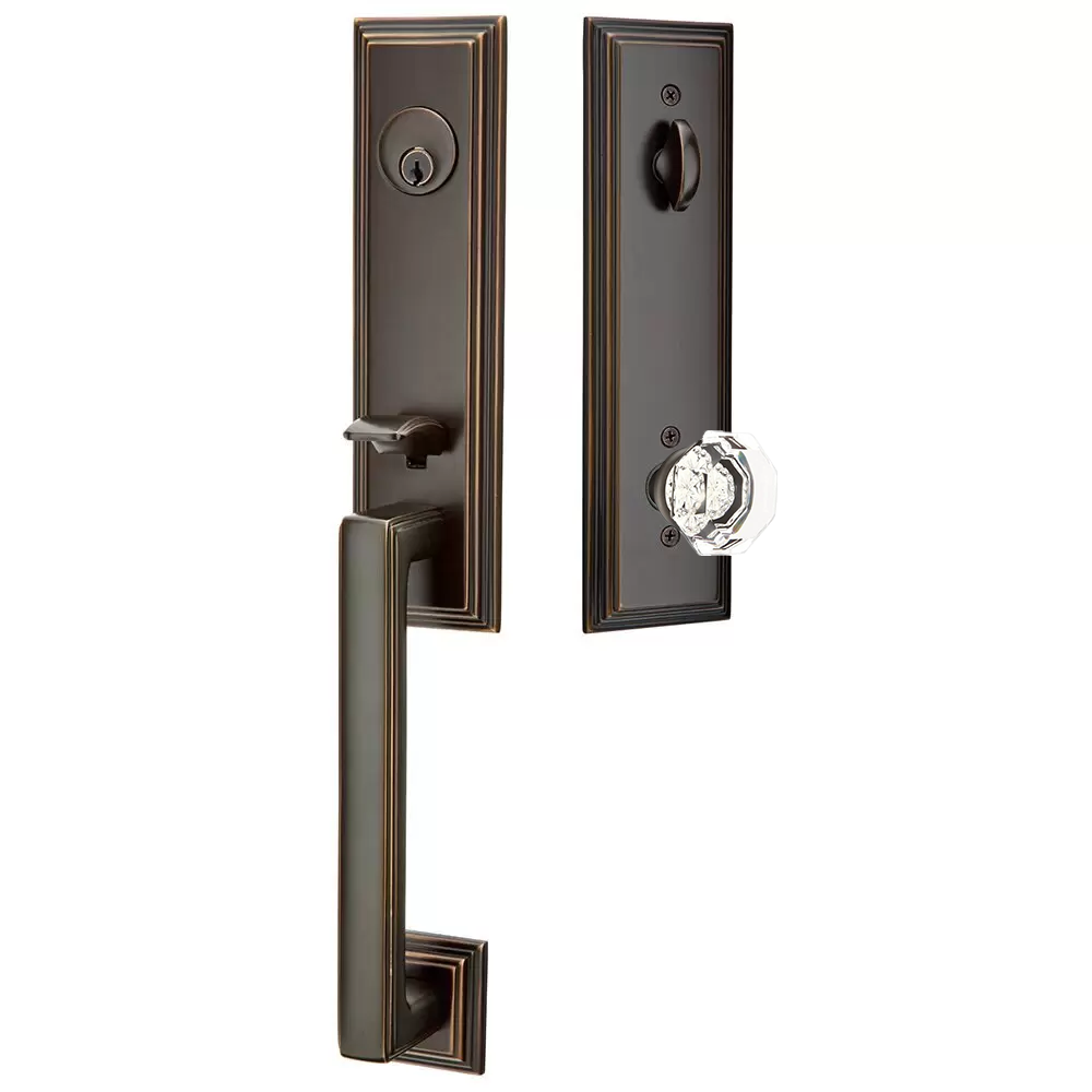 Emtek Wilshire Tubular Entryset Monolithic with Old Town Knob