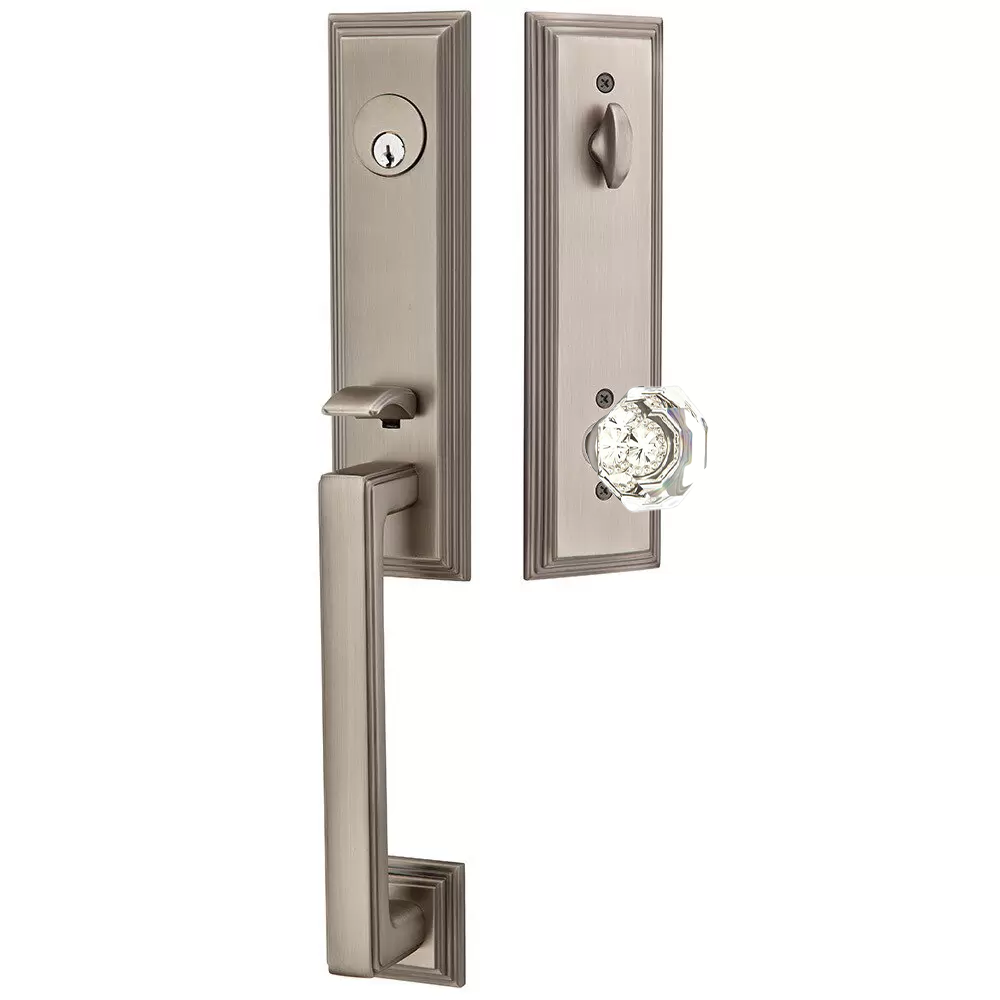 Emtek Wilshire Tubular Entryset Monolithic with Old Town Knob