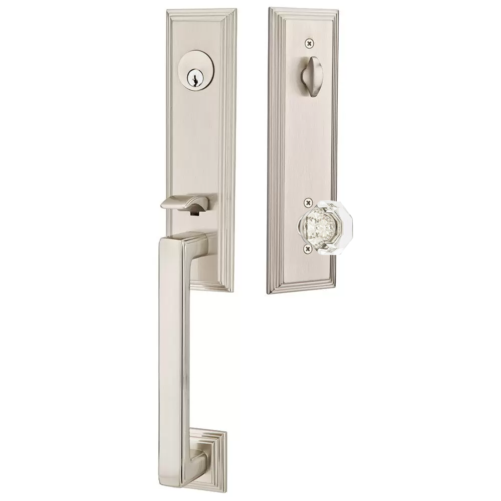 Emtek Wilshire Tubular Entryset Monolithic with Old Town Knob