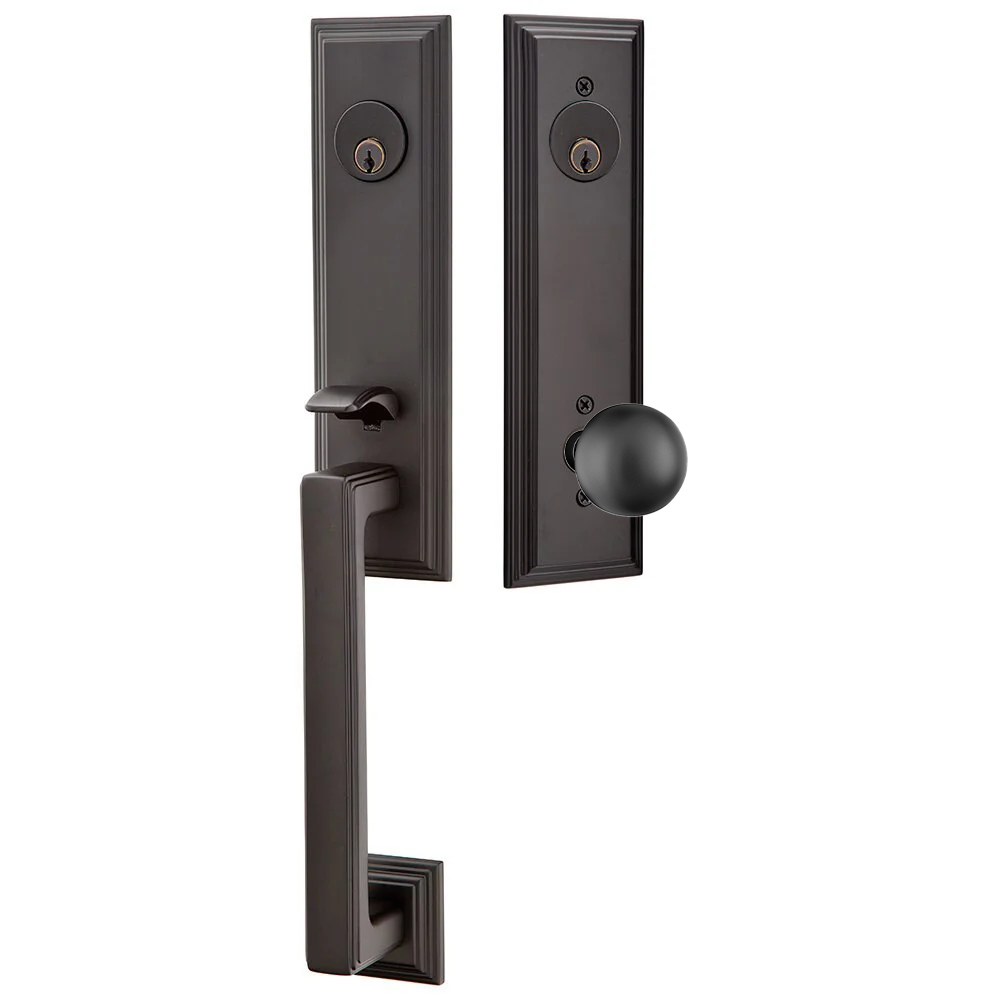 Emtek Wilshire Tubular Entryset Monolithic with Orb Knob