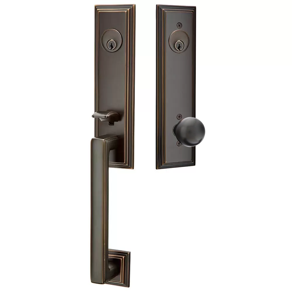 Emtek Wilshire Tubular Entryset Monolithic with Orb Knob
