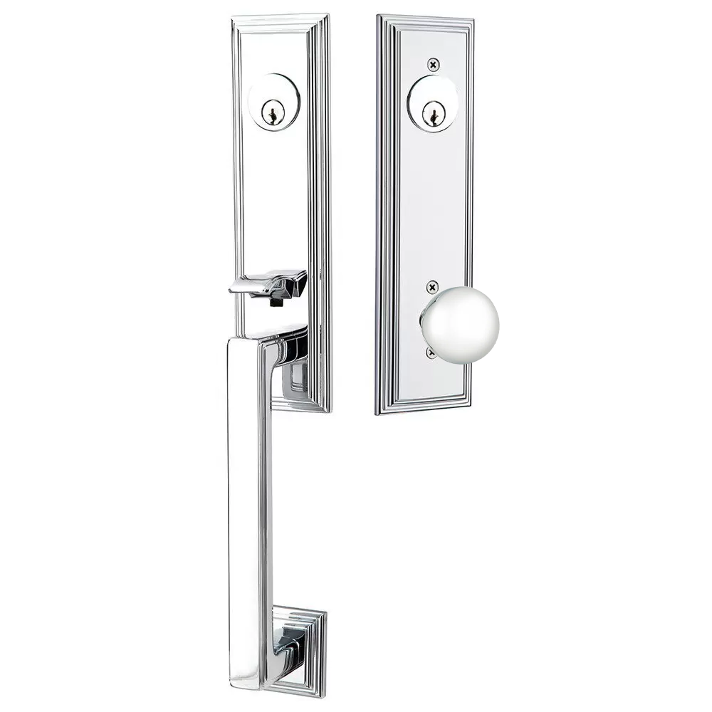 Emtek Wilshire Tubular Entryset Monolithic with Orb Knob