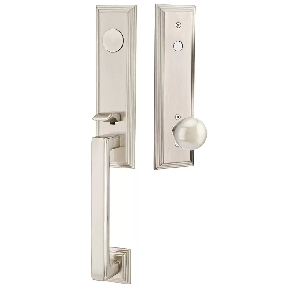 Emtek Wilshire Tubular Entryset Monolithic with Orb Knob