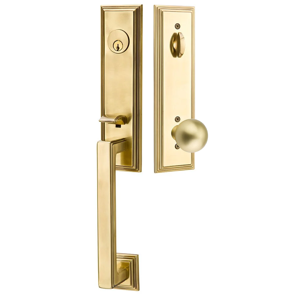 Emtek Wilshire Tubular Entryset Monolithic with Orb Knob