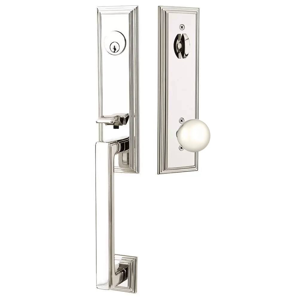 Emtek Wilshire Tubular Entryset Monolithic with Orb Knob