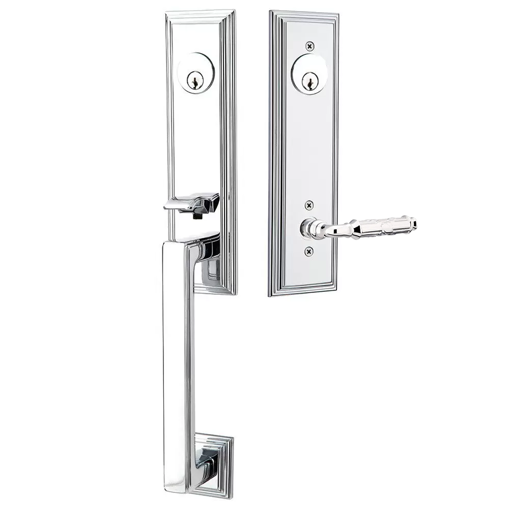 Emtek Wilshire Tubular Entryset Monolithic with Ribbon & Reed Lever