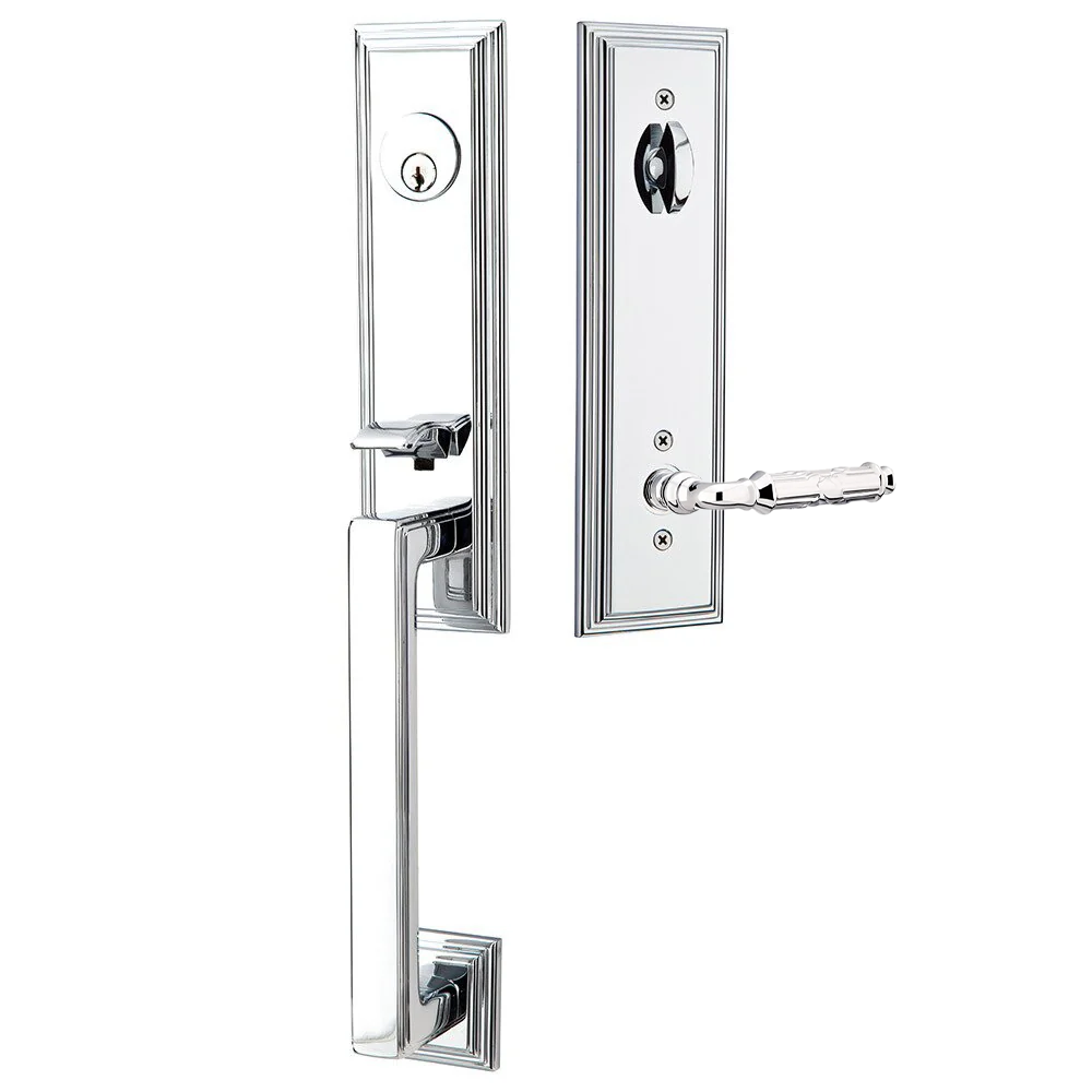 Emtek Wilshire Tubular Entryset Monolithic with Ribbon & Reed Lever